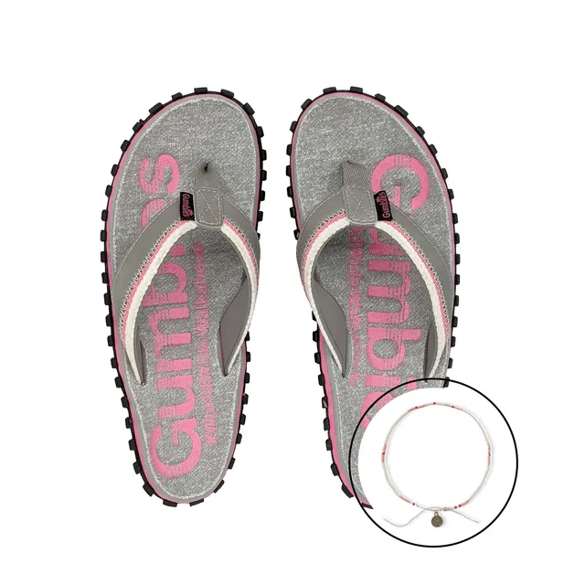 gumbies-cairns-pink-zehentrenner-set-damen-mit-fu-kettchen-sandalen image 1