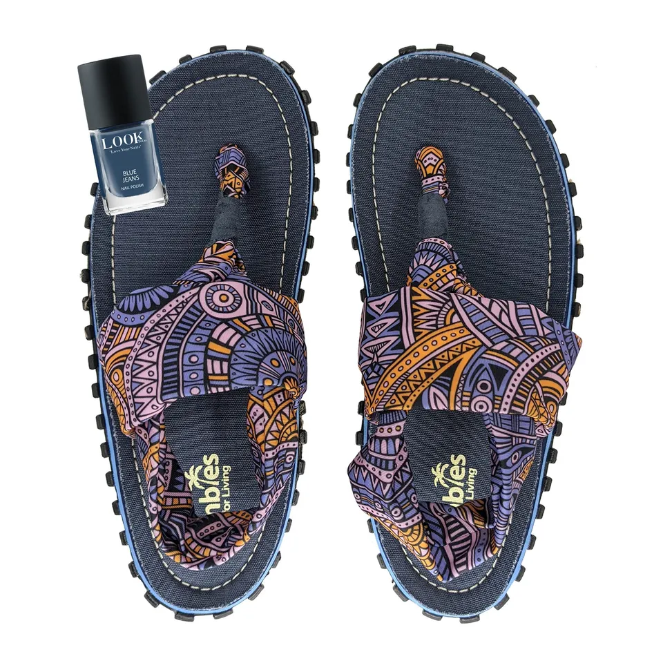 gumbies-slingback-aztec-blue-jeans-zehentrenner-damen-sandalen-set image 1