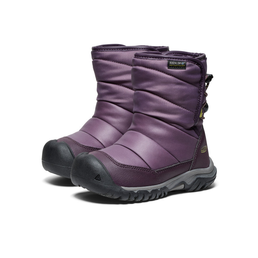 keen-puffrider-wasserdichte-winterstiefel-kleine-kids-black-plum-daiquiri-green image 2
