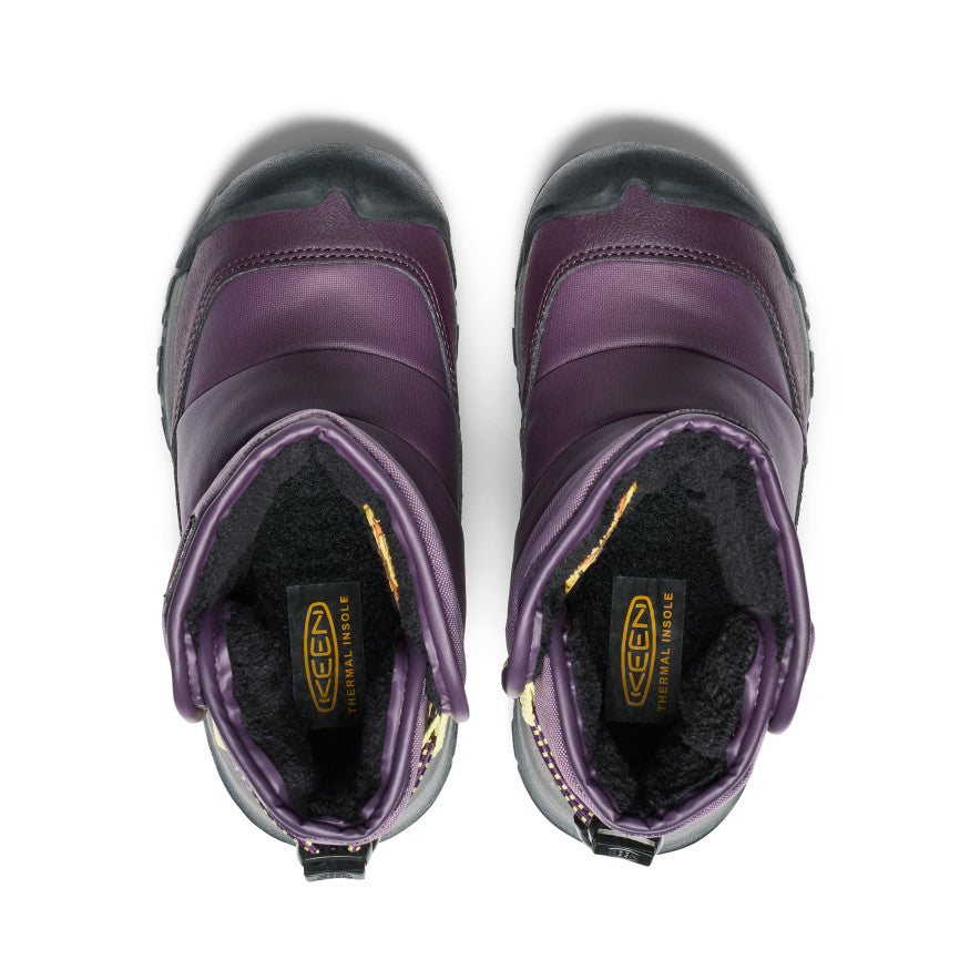 keen-puffrider-wasserdichte-winterstiefel-kleine-kids-black-plum-daiquiri-green image 4