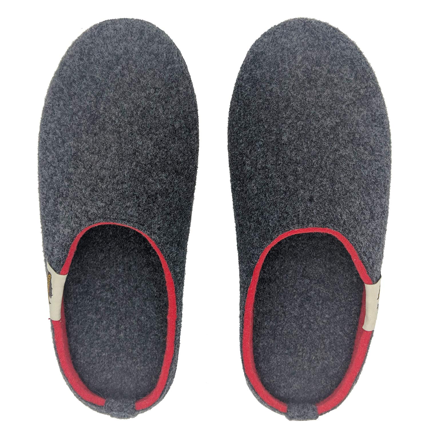 gumbies-hausschuhe-recycelt-charcoal-red-gr-40-indoor-outdoor image 5
