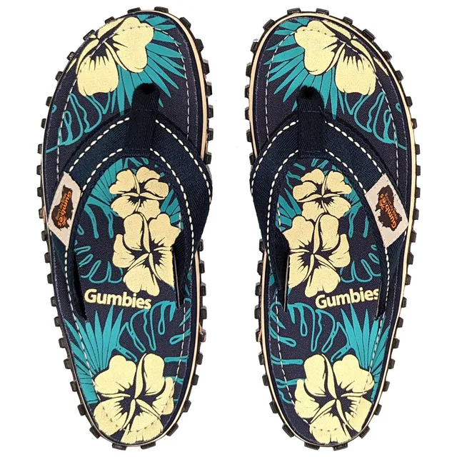 gumbies-originals-flip-flops-blue-hibiscus-gr-40 image 1