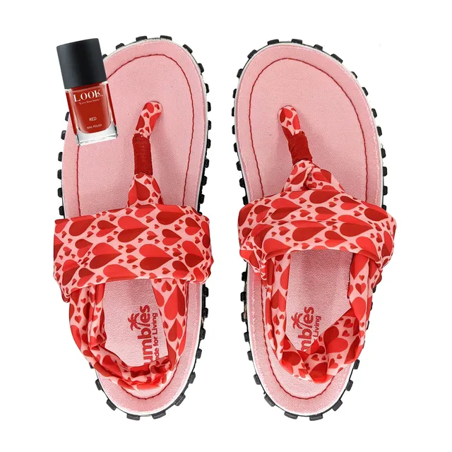 gumbies-slingback-sandalen-candy-hearts-nagellack-red-damen-zehentrenner image 1