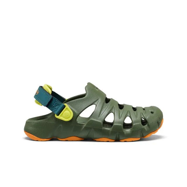keen-hyperflt-clog-f-r-gro-e-kids-bronze-green-orange-peel image 1