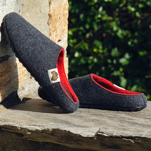 gumbies-hausschuhe-recycelt-charcoal-red-gr-40-indoor-outdoor image 8