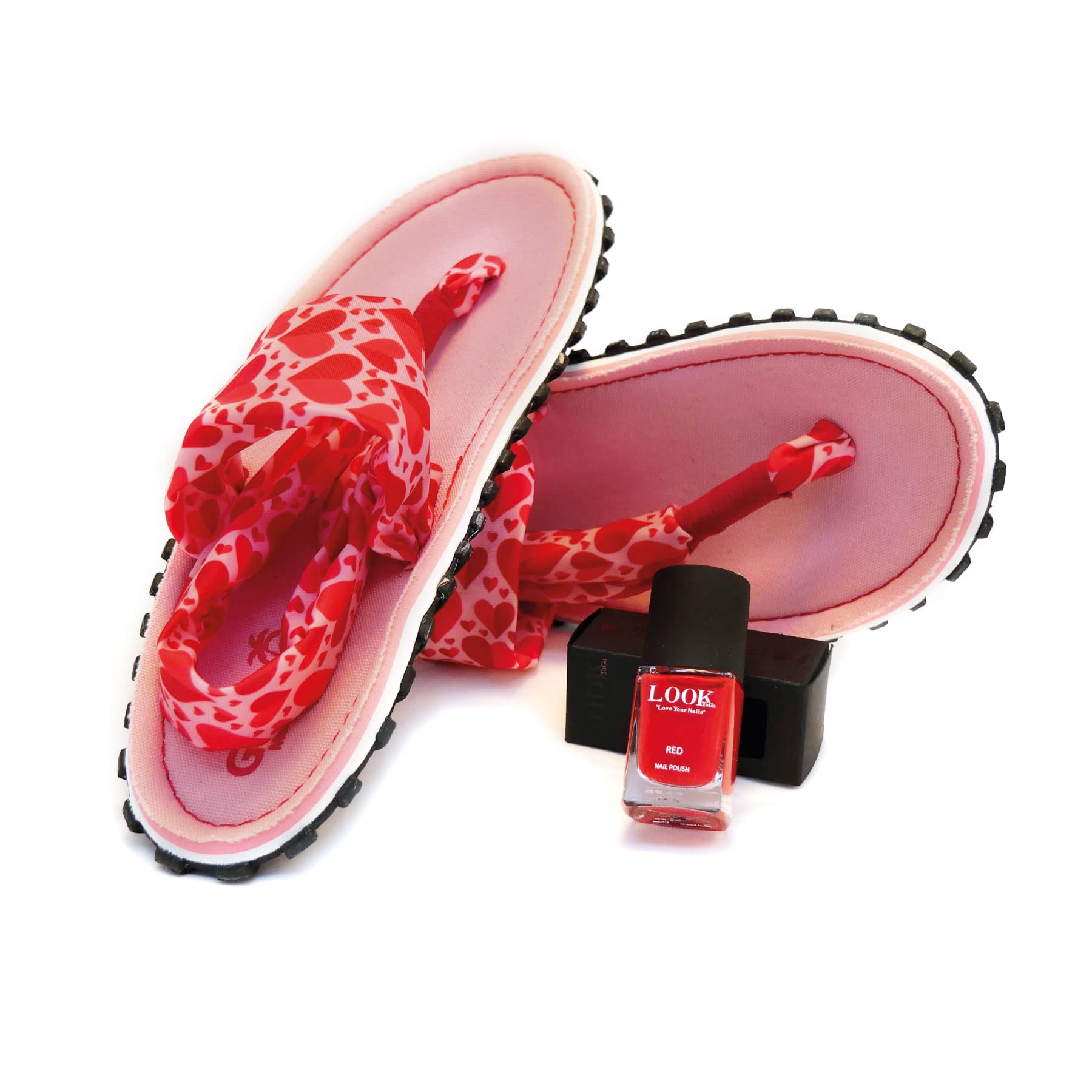 gumbies-slingback-sandalen-candy-hearts-nagellack-red-damen-zehentrenner image 2