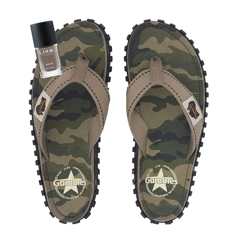 gumbies-zehentrenner-set-camouflage-nagellack-nature-damen-sandale image 1