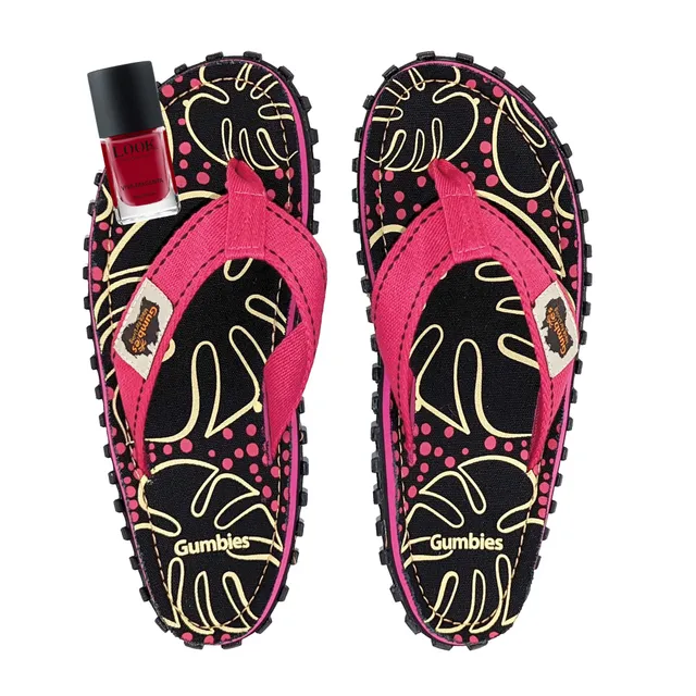 gumbies-islander-zehentrenner-set-tropical-black-viva-magenta-damen image 1