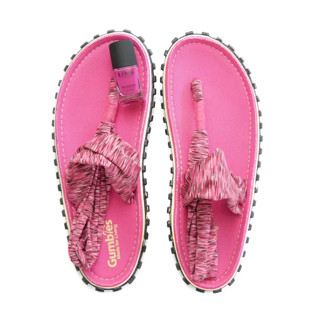 gumbies-slingback-zehentrenner-damen-pink-set-mit-nagellack-boudoir-red image 1