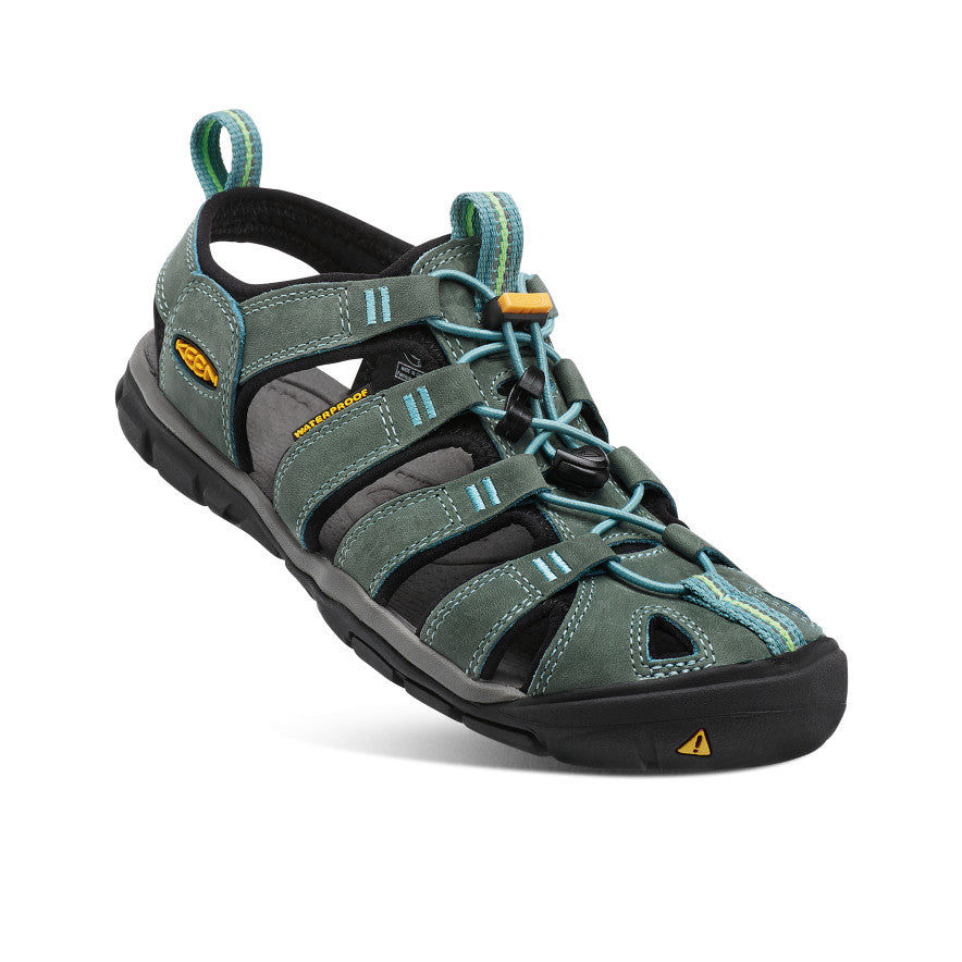 keen-clearwater-leather-cnx-sandale-f-r-damen-mineral-blue-yellow image 3