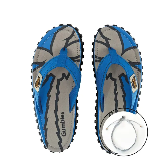 gumbies-islander-zehentrenner-set-damen-blue-palm-mit-fu-kettchen-medevi-grey image 1