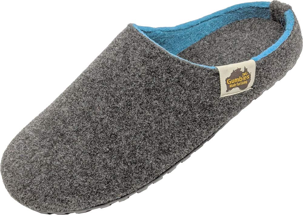 gumbies-hausschuhe-charcoal-turquoise-gr-42-filz-slipper-indoor-outdoor image 4
