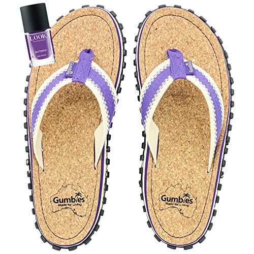 gumbies-corker-zehentrenner-damen-purple-set-mit-nagellack-butterfly image 7
